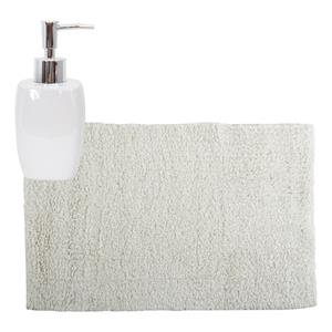 MSV badkamer droogloop mat/tapijt - x 60 cm - met zelfde kleur zeeppompje - wit -