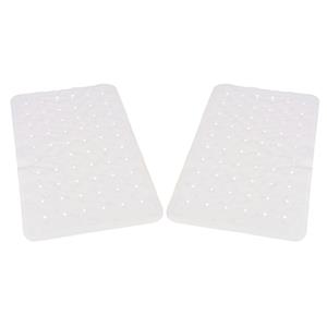 Merkloos Set van 2x stuks witte anti-slip badmat x 57 cm rechthoekig -