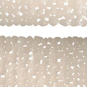 MSV Douche/bad anti-slip matten set badkamer - pvc - 2x stuks - beige - 2 formaten -