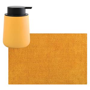 MSV badkamer droogloop mat/tapijt - x 60 cm - met zelfde kleur zeeppompje - saffraan geel -