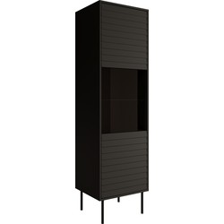 Meubella Vitrinekast Cordoba - Zwart - 53 cm