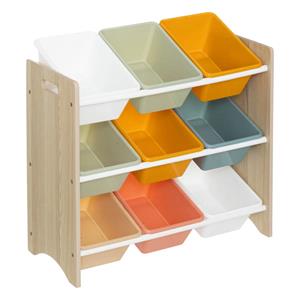 Atmosphera Opbergrek 3-laags met bakken - hout/kunststof - 60 x 30 x 66 cm - speelgoed - kinderkamer -