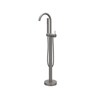IVY Badmengkraan  Bond Vrijstaand Met Draaibare Uitloop Slang 150 cm En Staaf Handdouche Geborsteld Metal Black PVD