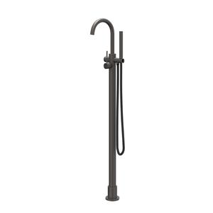 IVY Badmengkraan  Concord Vrijstaand Met Draaibare Uitloop Slang 150 cm En Staaf Handdouche Geborsteld Carbon Black PVD