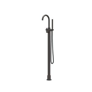 IVY Badmengkraan  Tribe Vrijstaand Met Draaibare Uitloop Slang 150 cm En Staaf Handdouche Geborsteld Carbon Black PVD