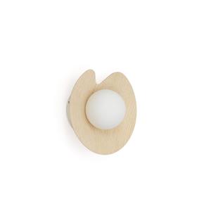 Kave Home Wandlamp Wilara Eiken en glas - Bruin