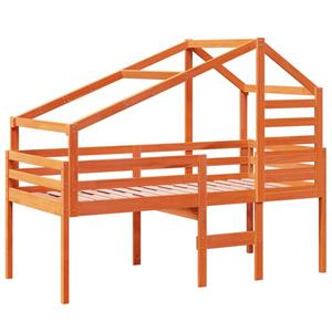 VidaXL Hoogslaper met dak massief grenenhout wasbruin 75x190 cm