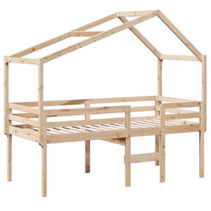 VidaXL Hoogslaper met bedhuis massief grenenhout 80x200 cm