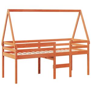 VidaXL Hoogslaper met bedhuis massief grenenhout wasbruin 80x200 cm