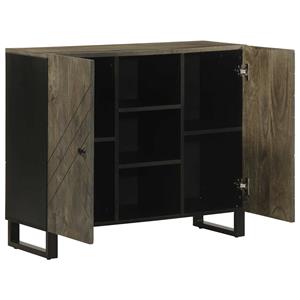 VidaXL Dressoir 90x33x75 cm massief mangohout zwart