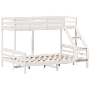 VidaXL Stapelbed massief grenenhout wit 90x200/140x200 cm