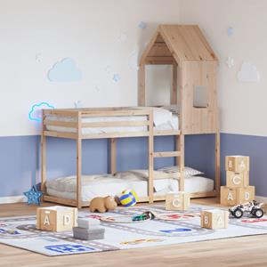 VidaXL Stapelbedframe zonder matras massief grenenhout 90x200 cm