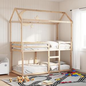 VidaXL Stapelbedframe zonder matras massief grenenhout 90x200 cm