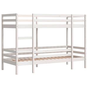 VidaXL Stapelbed 75x190 cm massief grenenhout wit