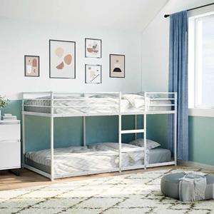 VidaXL Stapelbed zonder matras 75x190 cm staal wit
