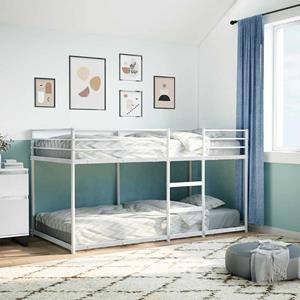 VidaXL Stapelbed zonder matras 90x200 cm staal wit
