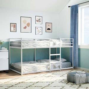 VidaXL Stapelbed zonder matras 100x190 cm staal wit