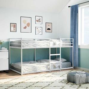 VidaXL Stapelbed zonder matras 100x200 cm staal wit