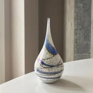 Eeuwige Roos Druppel urn Indigo met lijnenspel