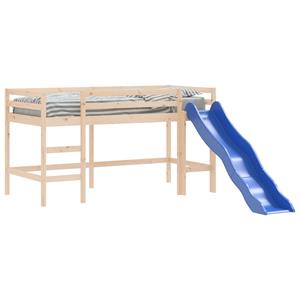 VidaXL Kinderhoogslaper met glijbaan massief grenenhout 80x200 cm