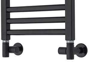 TVS Design Valves 130 aansluitset recht zwart voor watergedragen en elektrische radiator