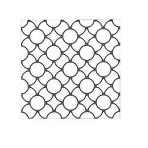 Terre d'Azur Penedes vloertegel met decor 20x20cm wit/zwart - per 25 stuks