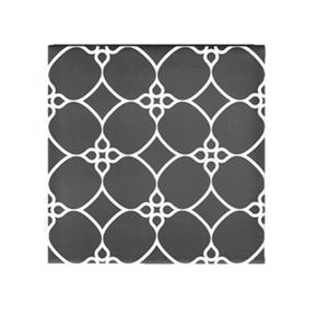 Terre d'Azur Penedes vloertegel met decor 20x20cm wit/zwart - per 25 stuks