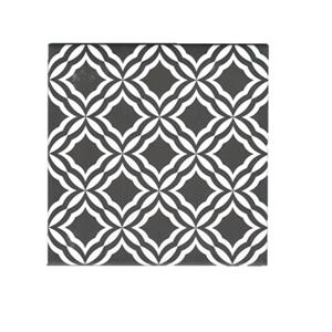 Terre d'Azur Penedes vloertegel met decor 20x20cm wit/zwart - per 25 stuks