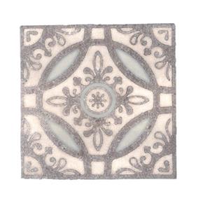 Terre d'Azur Ribiera vloertegel met decor 20x20cm grijs/wit