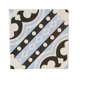 Terre d'Azur Rioja vloertegel Decor 20x20cm creme/blauw - per 25 stuks