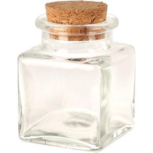 Excellent Houseware Voorraadpot Glas Met Kurk Deksel 50ml