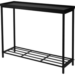 Pro Garden Plantenrek/plantentafel - zwart - metaal - 75 x 23 x 60 cm - binnen en buiten -
