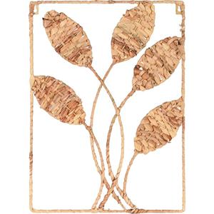 Home & Styling Deze Prachtige Wanddecoratie Met Bladeren Van Riet Brengt Een Vleugje
