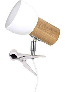 SPOT Light Klemlamp SVENDA Natuurproduct van massief hout, duurzaam, met beweegbare kop