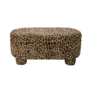 Xenos Opbergbank leopard dodo - bruin - 43x100x42 cm