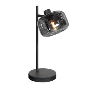 Steinhauer Zwarte tafellamp Tenebris met smoke glas 4212ZW