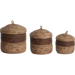 Light & Living Light&living Mand S|3 met deksel max Ø34x36 cm KENMARE zeegras trr-...