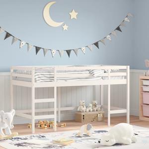 VidaXL Kinderhoogslaper met ladder 90x190 cm massief grenenhout