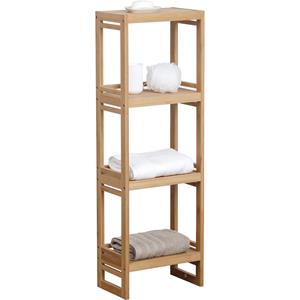 Tendance Badkamer kast met 4 planken - bamboe hout - 100 x 33 x 20 cm - opbergkast / wandkast -
