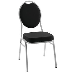 PULSIVA Vergaderstoel; 44.5x59x92 cm (BxDxH); zitting zwart, frame zilver; 4 stuk / verpakking
