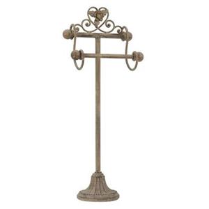 Clayre & Eef WC Rol houder 23x15x59 cm Beige Bruin Ijzer
