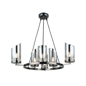 Lucea Kroonluchter Padrela Ø 68 cm zwart-chroom 6-lamps