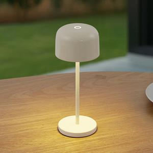 LUCANDE LED tafellamp Quill, beige, CCT, dimbaar