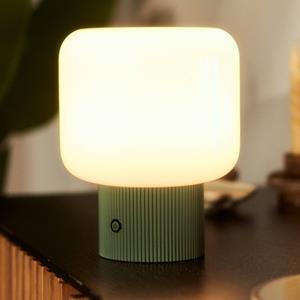 LUCANDE LED tafellamp Katrin Palm, groen, glas