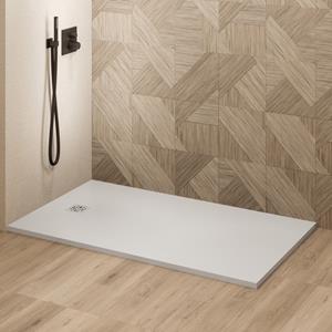 Saniclear Lino douchebak 160x80cm met stone finish wit