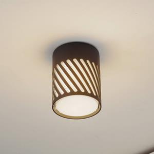 LINDBY buiten plafondlamp Lurinda, 10,5 cm, zwart, aluminium,