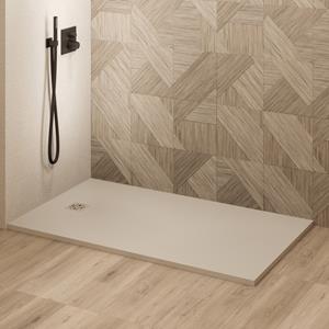 Saniclear Lino douchebak 160x100cm met stone finish cream