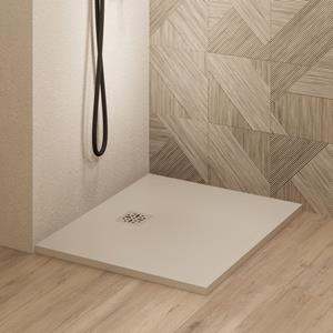 Saniclear Lino douchebak 90x90cm met stone finish cream