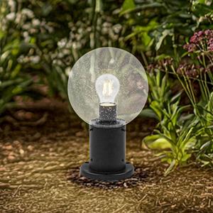 LINDBY sokkellamp Dangan, helder, hoogte 32 cm, glas, metaal
