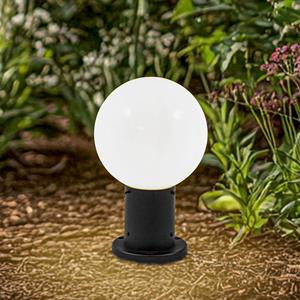 LINDBY Dangan sokkellamp, wit, hoogte 32 cm, glas, metaal